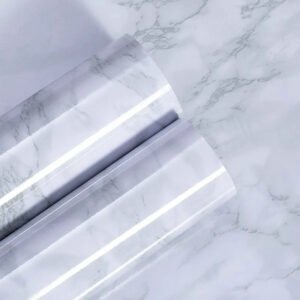 Marble-Look High Gloss PVC Decorative Film for Luxury Wall Design